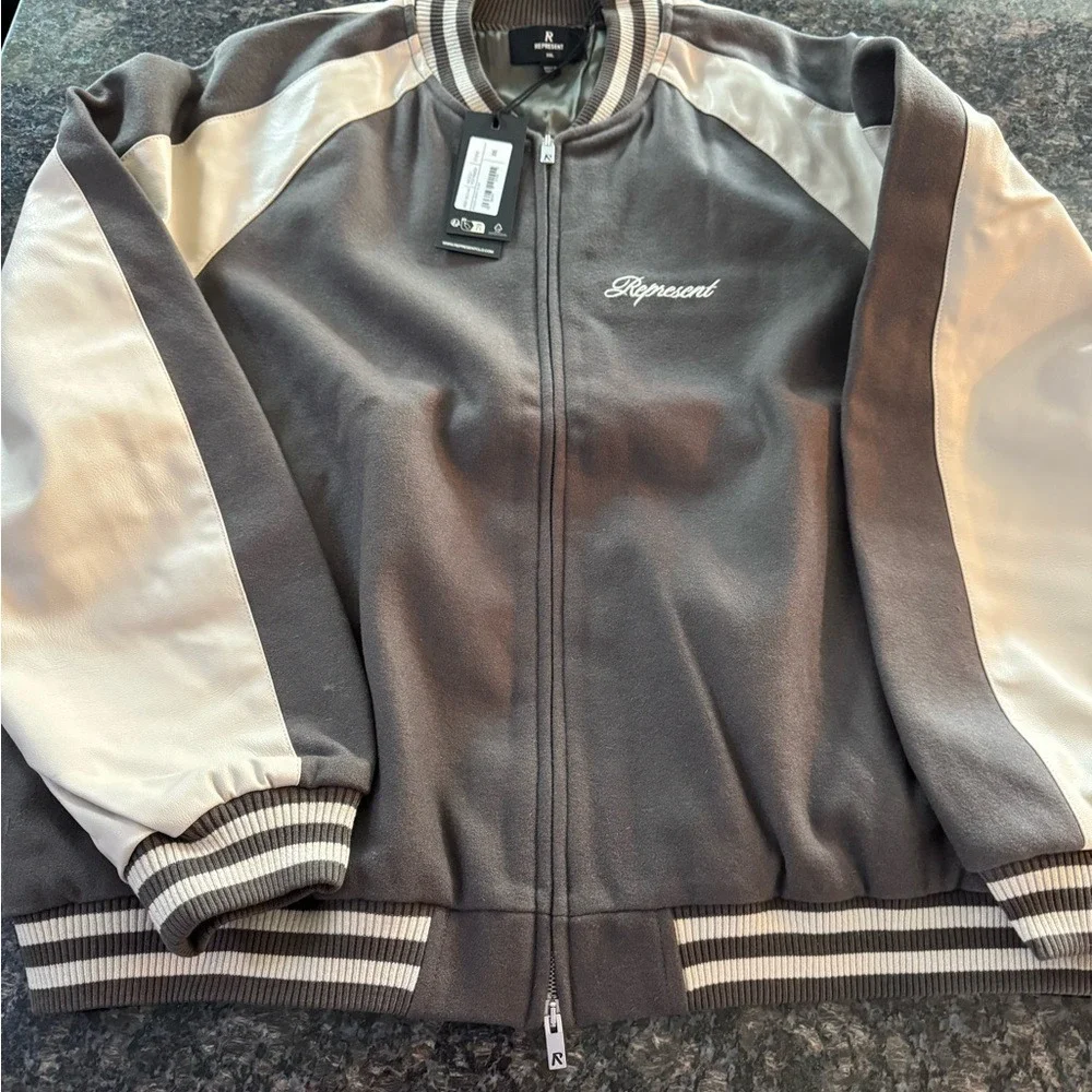 REPRESENT RAGLAN VARSITY JACKET - Stone Brown $495‎ NWT Coat Sz XXL